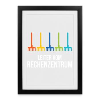 Leiter vom Rechenzentrum Gärtner Gärtnerin Garten - Gerahmtes Poster (27 × 37 cm) - Schwarz - Vorne