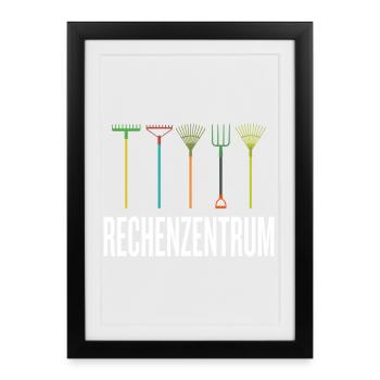 Leiter vom Rechenzentrum Gärtner Gärtnerin Garten - Gerahmtes Poster (27 × 37 cm) - Schwarz - Vorne