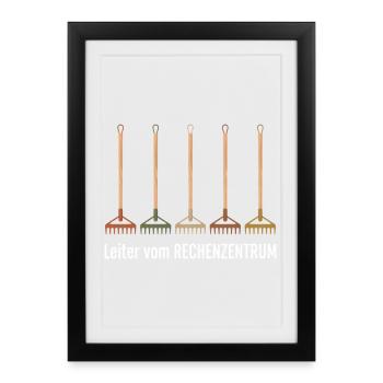 Rechenzentrum Gartenarbeit Landschftsgärtner - Gerahmtes Poster (27 × 37 cm) - Schwarz - Vorne