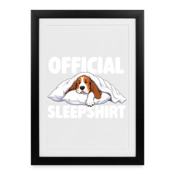 Official Sleepshirt - Cute Basset Hound Dog Mom - Framed poster (27 × 37 cm) - black - Front