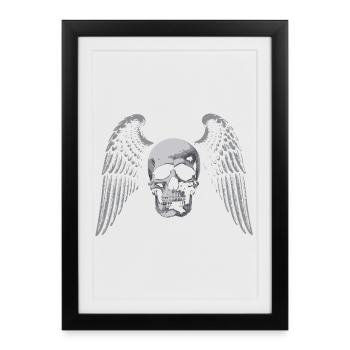 Winged Skull Gothic Emblem - Framed poster (27 × 37 cm) - black - Front