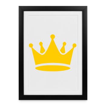 Cadeaux d’anniversaire couronne jaune cadeaux d’anniversaire - Affiche encadrée (27 × 37 cm) - noir - Devant