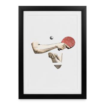 Ping-pong - Affiche encadrée (27 × 37 cm) - noir - Devant