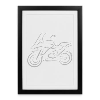 Motard, vélo, motard, 1200 - Affiche encadrée (27 × 37 cm) - noir - Devant