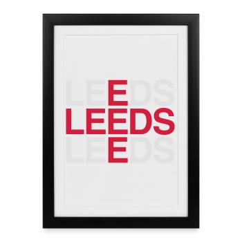 LEEDS England Union Jack Flag - Framed poster (27 × 37 cm) - black - Front