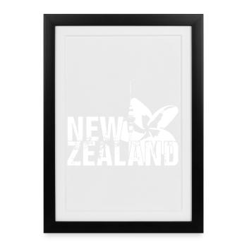 New Zealand - Framed poster (27 × 37 cm) - black - Front