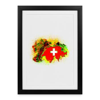 Suisse folle - Affiche encadrée (27 × 37 cm) - noir - Devant