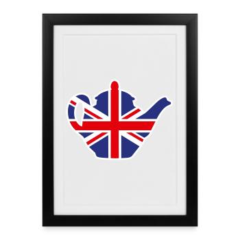 British United Kingdom teapot Union Jack UK - Framed poster (27 × 37 cm) - black - Front