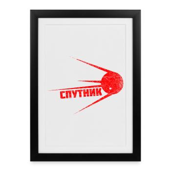 SPUTNIK | First satellite in space Vintage - Framed poster (27 × 37 cm) - black - Front