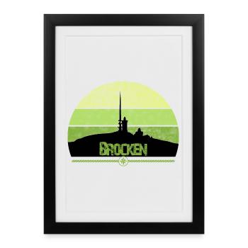 Style Harz - Brocken - Nous aimons le Harz - Affiche encadrée (27 × 37 cm) - noir - Devant