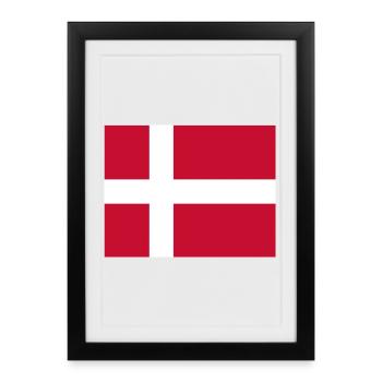 Drapeau du Danemark - Affiche encadrée (27 × 37 cm) - noir - Devant