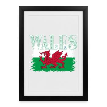 Pays de Galles - Affiche encadrée (27 × 37 cm) - noir - Devant