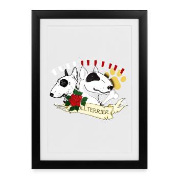 tatoo bull - Affiche encadrée (27 × 37 cm) - noir - Devant