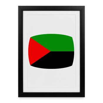 Martinique drapeau rouge vert noir - Affiche encadrée (27 × 37 cm) - noir - Devant