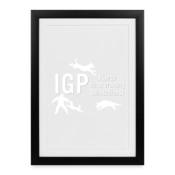 IGP Hundesport - White - Gerahmtes Poster (27 × 37 cm) - Schwarz - Vorne