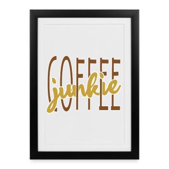 Café buveur de café disant amateur de café - Affiche encadrée (27 × 37 cm) - noir - Devant