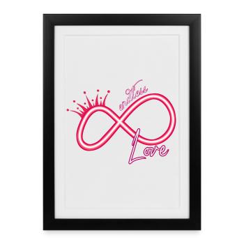 Signe infini néon amour sans fin - Affiche encadrée (27 × 37 cm) - noir - Devant