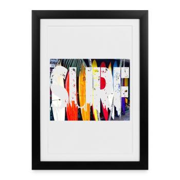 SURF - Affiche encadrée (27 × 37 cm) - noir - Devant