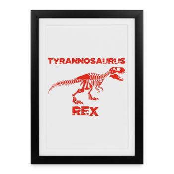 Squelette de tyrannosaure rouge - Affiche encadrée (27 × 37 cm) - noir - Devant