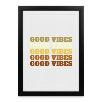 Bonnes vibrations - Affiche encadrée (27 × 37 cm) - noir - Devant