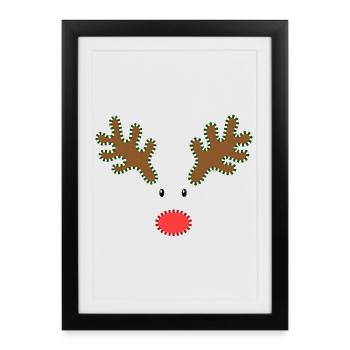 Noël Rudolph Renne - Affiche encadrée (27 × 37 cm) - noir - Devant