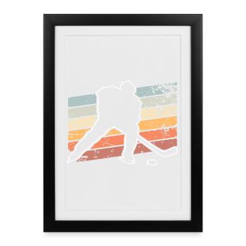 Eishockey  - Gerahmtes Poster (27 × 37 cm) - Schwarz - Vorne