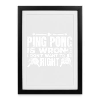 Citation d’un joueur de tennis de table - Affiche encadrée (27 × 37 cm) - noir - Devant