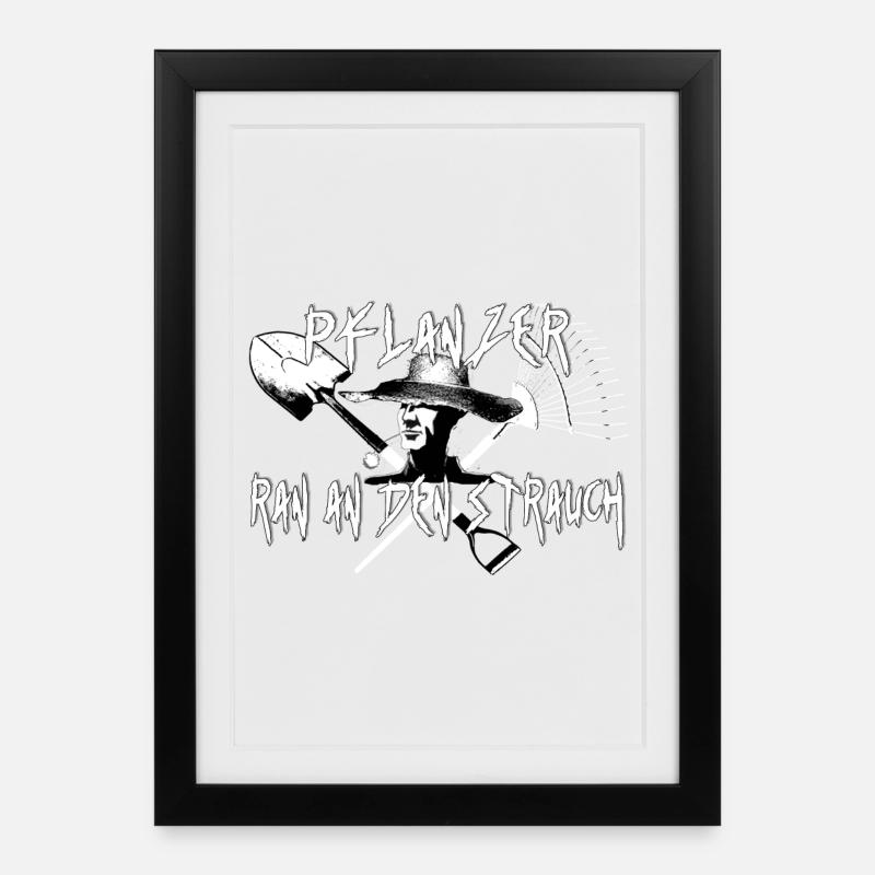 Pflanzer ...säen , pflanzen, giessen - Gerahmtes Poster (27 × 37 cm) - Schwarz