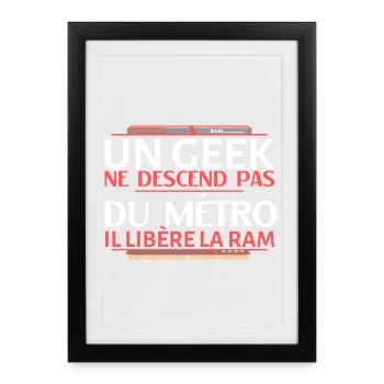 Geeks Ne Descend Pas Du Metro - Framed poster (27 × 37 cm) - black - Front