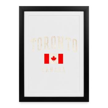 Toronto Canada Flag Vintage Print - Framed poster (27 × 37 cm) - black - Front