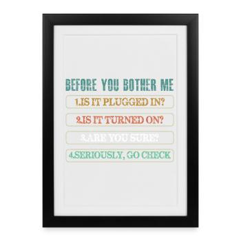 Information Technology Tech Technical Support - Framed poster (27 × 37 cm) - black - Front