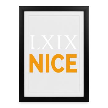 LXIX en latin - Affiche encadrée (27 × 37 cm) - noir - Devant