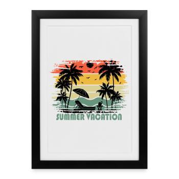 Vacances - Affiche encadrée (27 × 37 cm) - noir - Devant