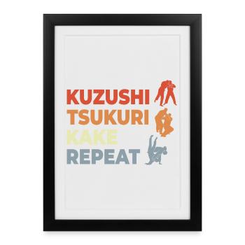 Judo Techniques - Affiche encadrée (27 × 37 cm) - noir - Devant
