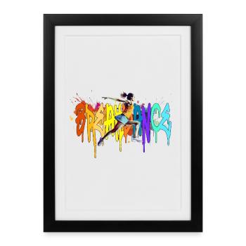 Breakdance Girl Bgirl B-Girl - Framed poster (27 × 37 cm) - black - Front