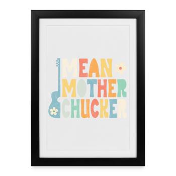 Mean Mother Chucker on Guitar - Framed poster (27 × 37 cm) - black - Front