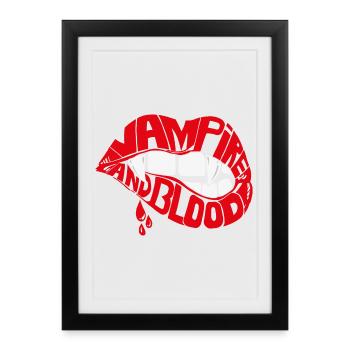 Lèvre de vampire - Affiche encadrée (27 × 37 cm) - noir - Devant