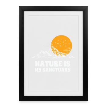 Nature, mountains, I love nature - Framed poster (27 × 37 cm) - black - Front