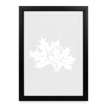 leaves icon logo icon graphic forest trees nature - Framed poster (27 × 37 cm) - black - Front