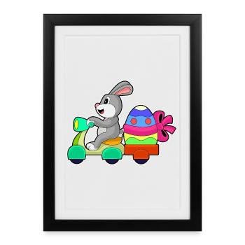 Service de livraison de Pâques Bunny - Affiche encadrée (27 × 37 cm) - noir - Devant