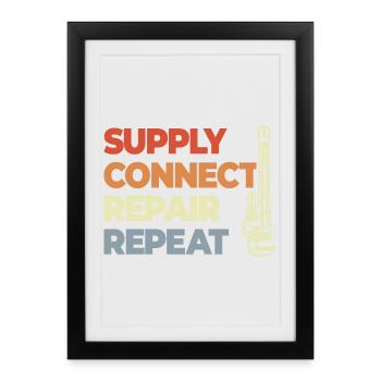 Plumber Saying - Framed poster (27 × 37 cm) - black - Front