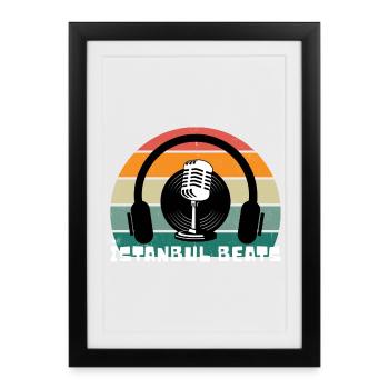 Im Retro Design gehaltenes Istanbul Shirt - Gerahmtes Poster (27 × 37 cm) - Schwarz - Vorne