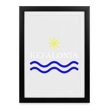 KEFALONIA-Grèce Eau Solaire - Affiche encadrée (27 × 37 cm) - noir - Devant
