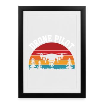 Drone Pilot - Framed poster (27 × 37 cm) - black - Front