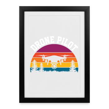 Drone Pilot - Framed poster (27 × 37 cm) - black - Front