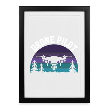 Drone Pilot - Framed poster (27 × 37 cm) - black - Front
