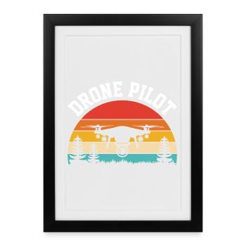 Drone Pilot - Framed poster (27 × 37 cm) - black - Front