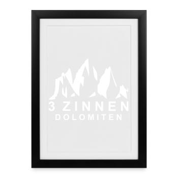 Three Peaks Dolomites - Framed poster (27 × 37 cm) - black - Front