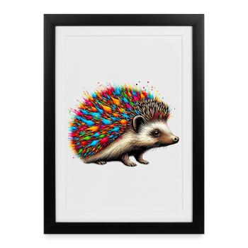 Hedgehog - Framed poster (27 × 37 cm) - black - Front
