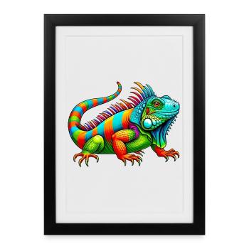 Iguane - Affiche encadrée (27 × 37 cm) - noir - Devant
